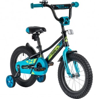 Детский велосипед NOVATRACK VALIANT 14” чёрно-голубой