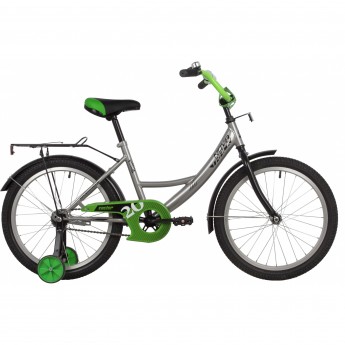 Детский велосипед NOVATRACK VECTOR 20" серебристый с доп. колесами