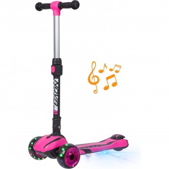 Кикборд NOVATRACK RAINBOW CAR GIRL PRO розовый Кикборд NOVATRACK RAINBOW CAR GIRL PRO розовый