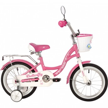 Велосипед NOVATRACK BUTTERFLY 14" (2023), рама 9", розовый Велосипед NOVATRACK BUTTERFLY 14" (2023), рама 9", розовый